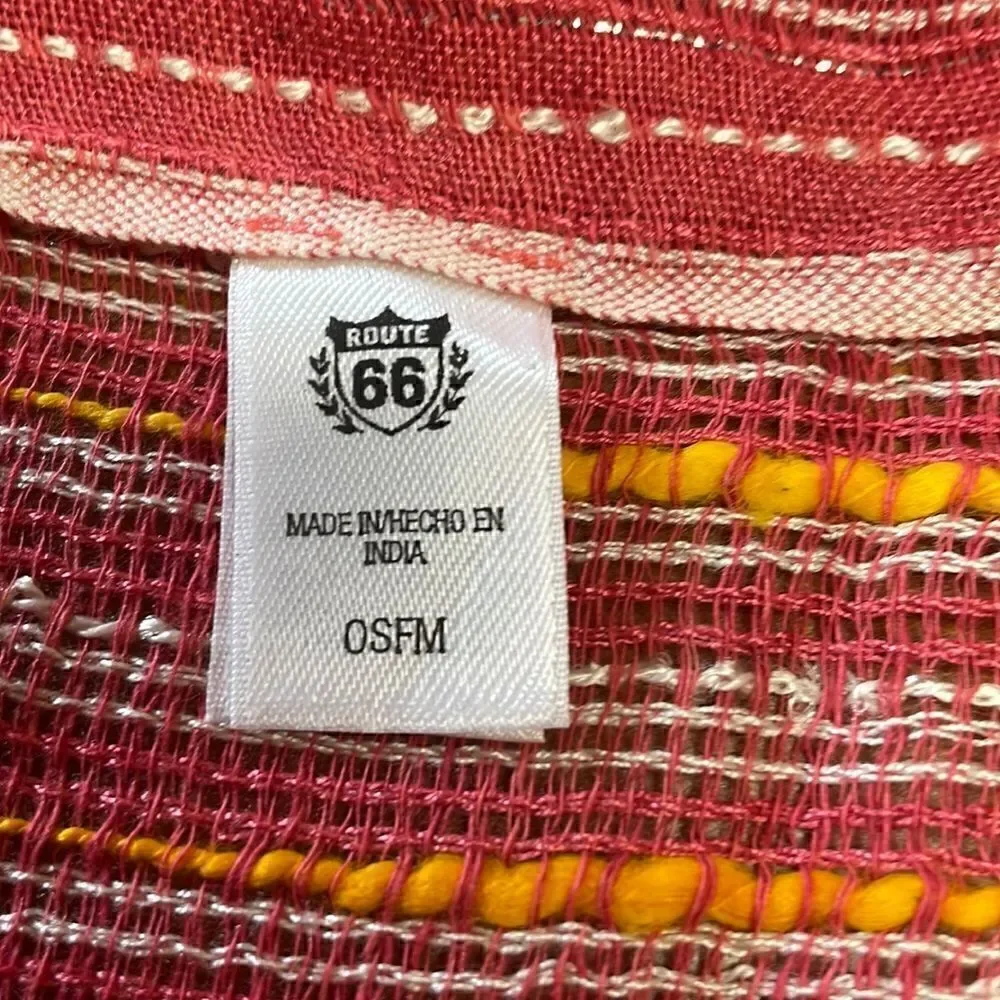 Route 66 Pink, yellow & silver stripes scarf